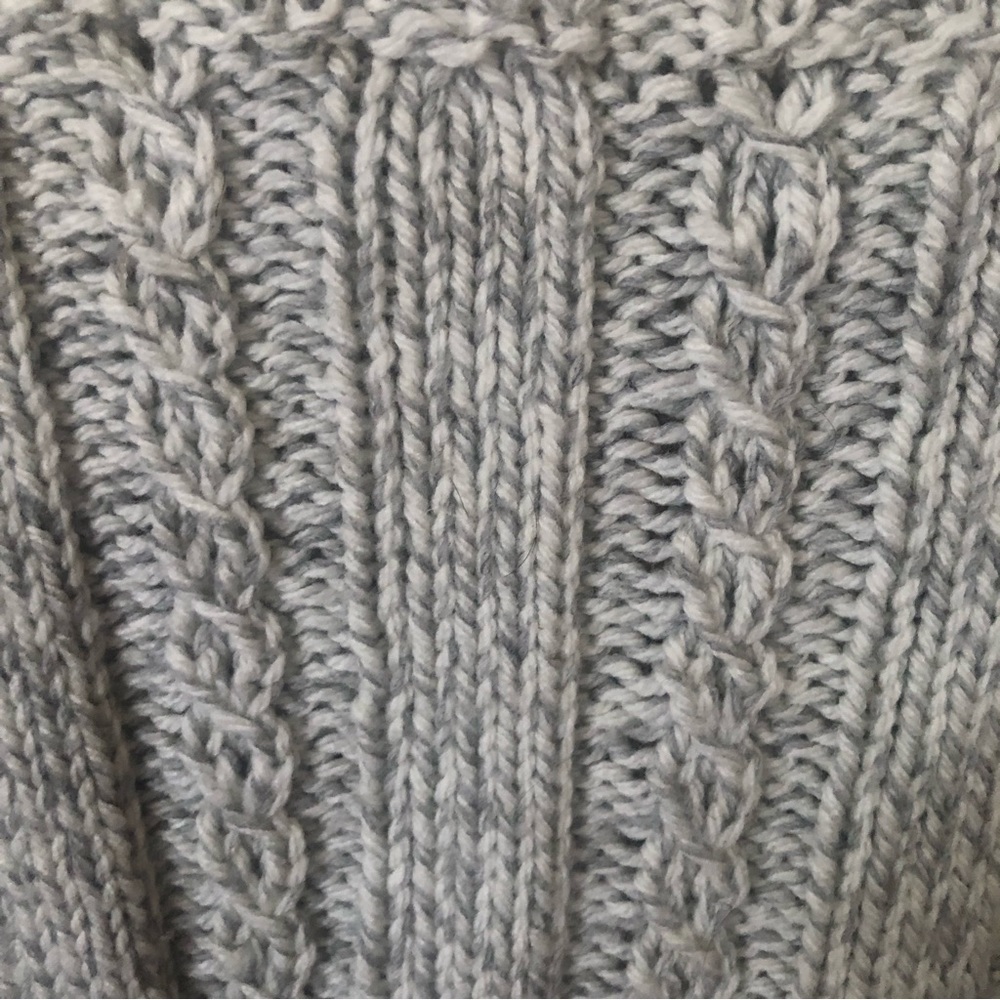 Handmade Chunky Knit Coastal Fisherman Crewneck Pullover Sweater Medium Large - Picture 3 of 7